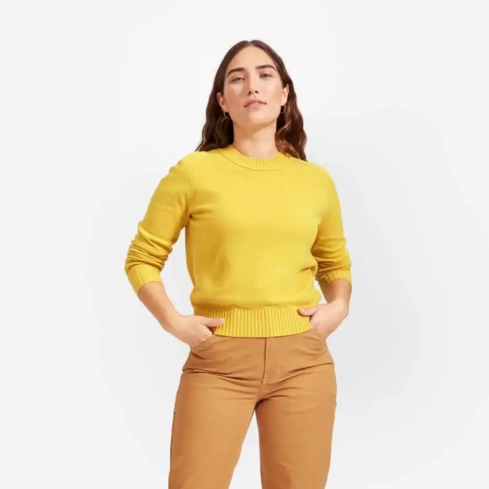 Everlane cashmere/wool yellow crop sweater